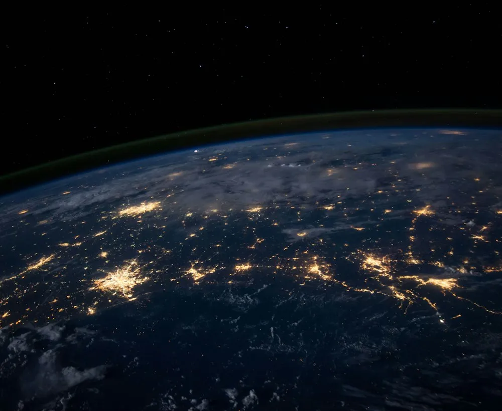 Earth at night from space.